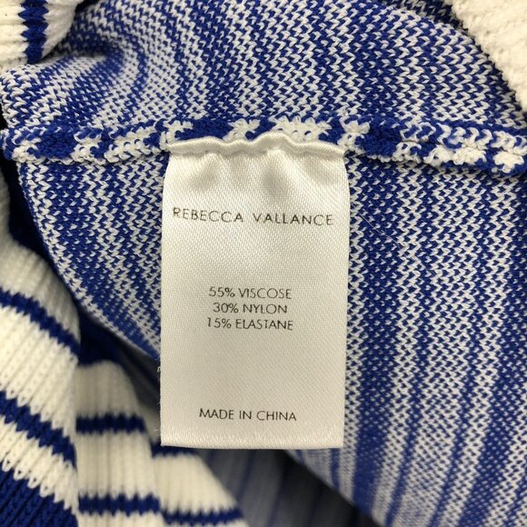 Rebecca Vallance Corsica Blue and White Stripe Off shoulder Mini ruffle dress 2 - Picture 11 of 16